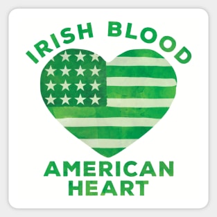 Irish Blood American Heart Sticker